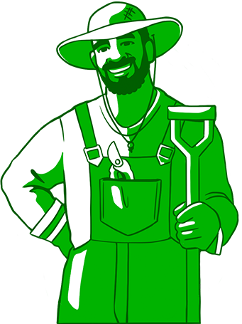 illustration of gardening man representing renew
