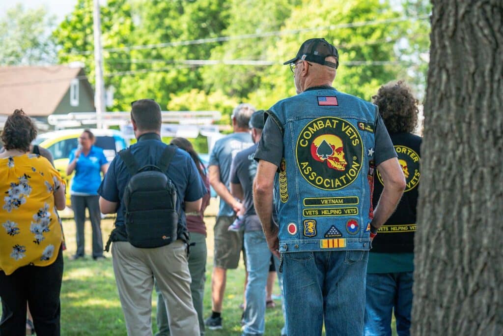 ground-breaking ceremony with veterans present